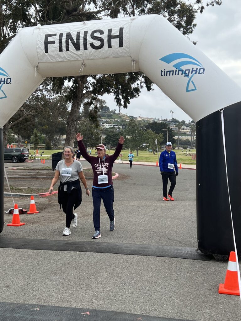 Two Racers Crossing the Finish Line